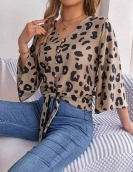 Casual Leopard Lands Candes Chiffon Shirt Top