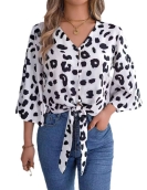 Casual Leopard Lands Candes Chiffon Shirt Top