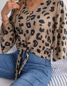 Casual Leopard Lands Candes Chiffon Shirt Top