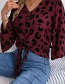 Casual Leopard Lands Candes Chiffon Shirt Top