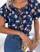 Casual loose lotus chiffon shirt top