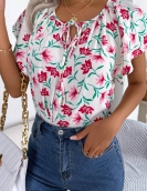 Casual loose lotus chiffon shirt top