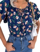 Casual loose lotus chiffon shirt top