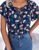 Casual loose lotus chiffon shirt top