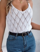 Leading hollow metal buckle camisole sweaters vacation