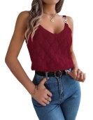 Leading hollow metal buckle camisole sweaters vacation