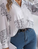 Casual wild letters suits long -sleeved shirt