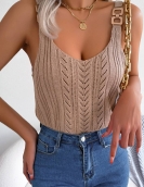 Casual metal buckle hollow top, holiday sweater