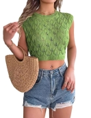 Hollow leaf navel sweater vacation shirt