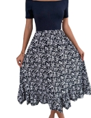 Casual off -the -shoulder flower flowers in the ruffled side dress