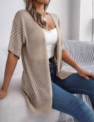 Summer summer hollow short -sleeved knitted cardigan vacation sunscreen shirt