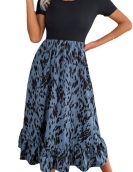 Casual leopard rodgee edge mid -length dress